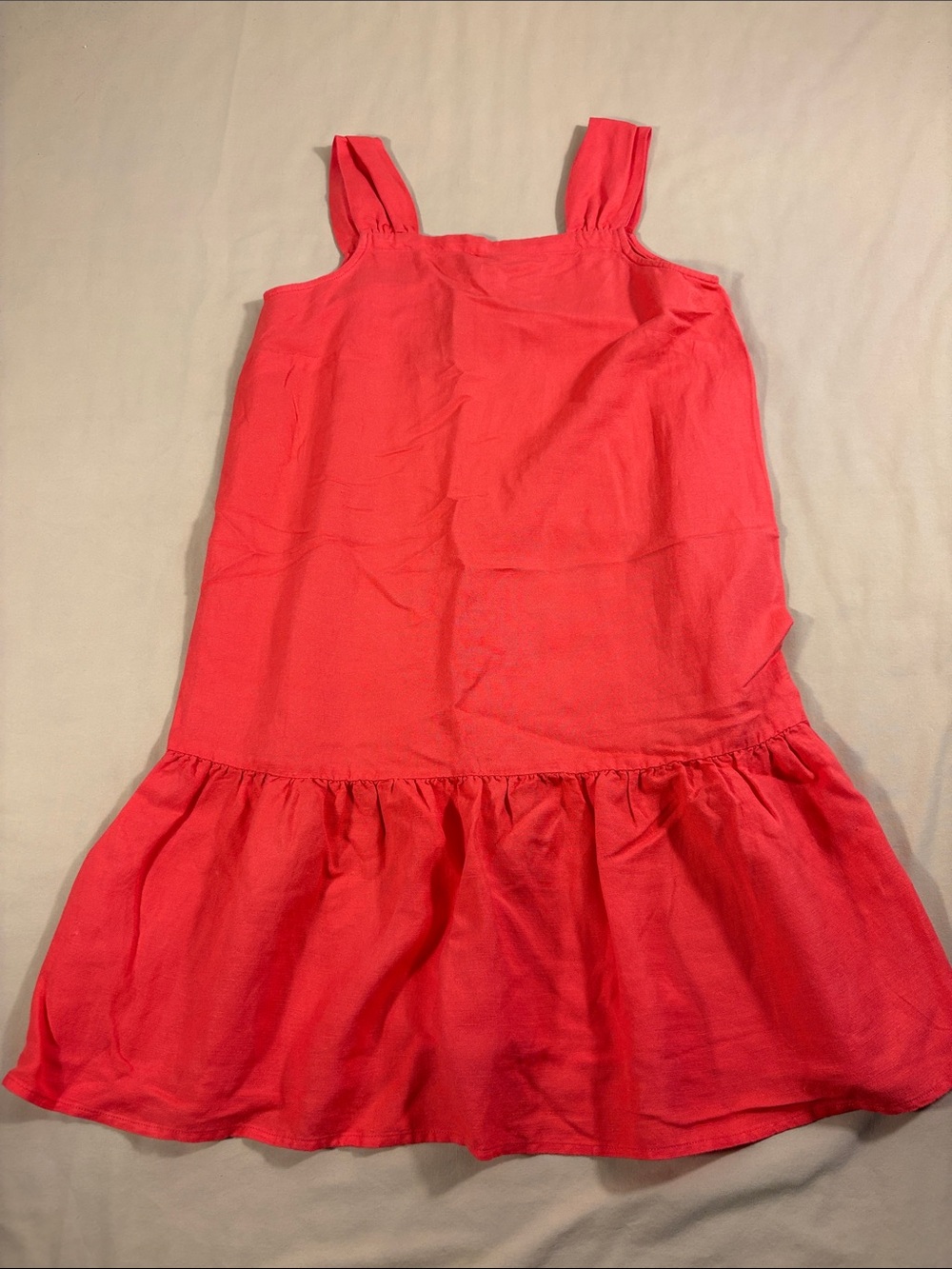 LOFT NWT Coral Pink Linen Blend Tiered Ruffle Flounce Hem Summer Sundress XXSP